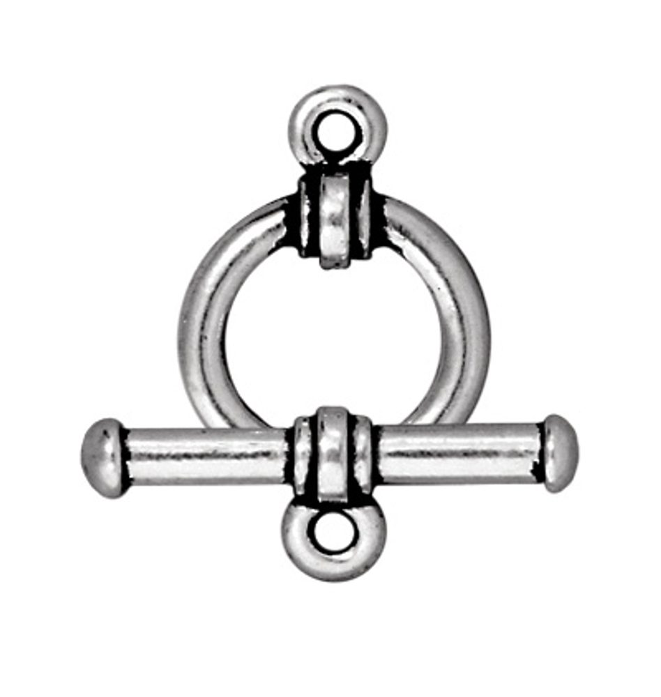 TierraCast americké zapínání Bar & Ring starostříbrné - 5 ks