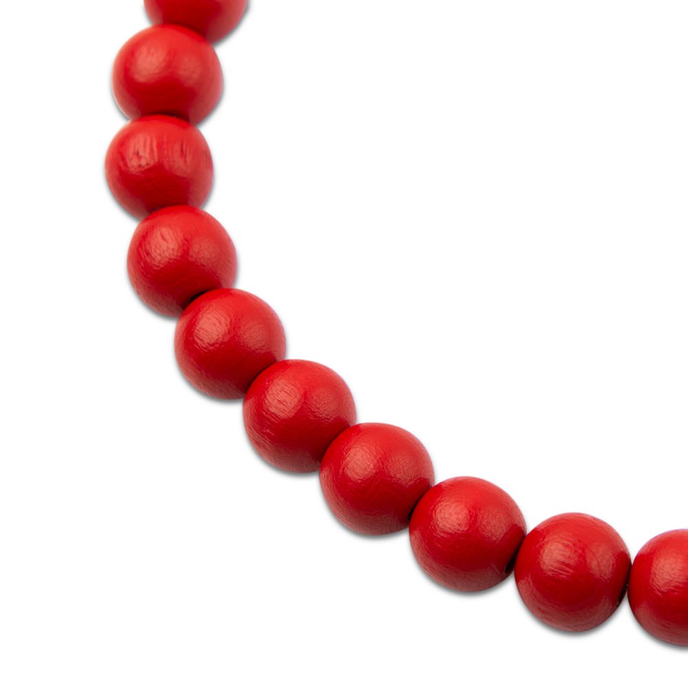 Manumi české dřevěné korálky 10 mm červené - 90 ks