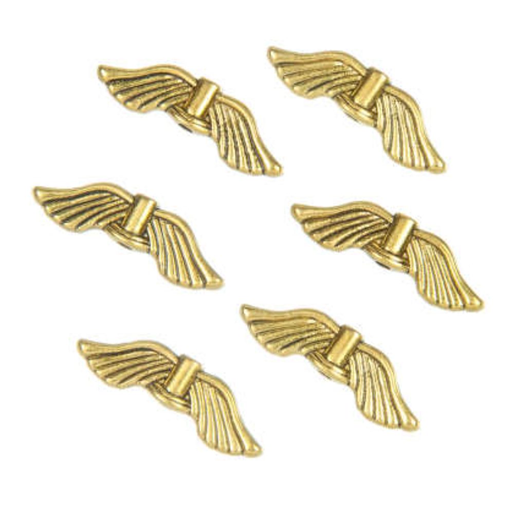 Levně Andělská křídla 21x6,5x2,5 mm zlatá č. 8 - 100 ks