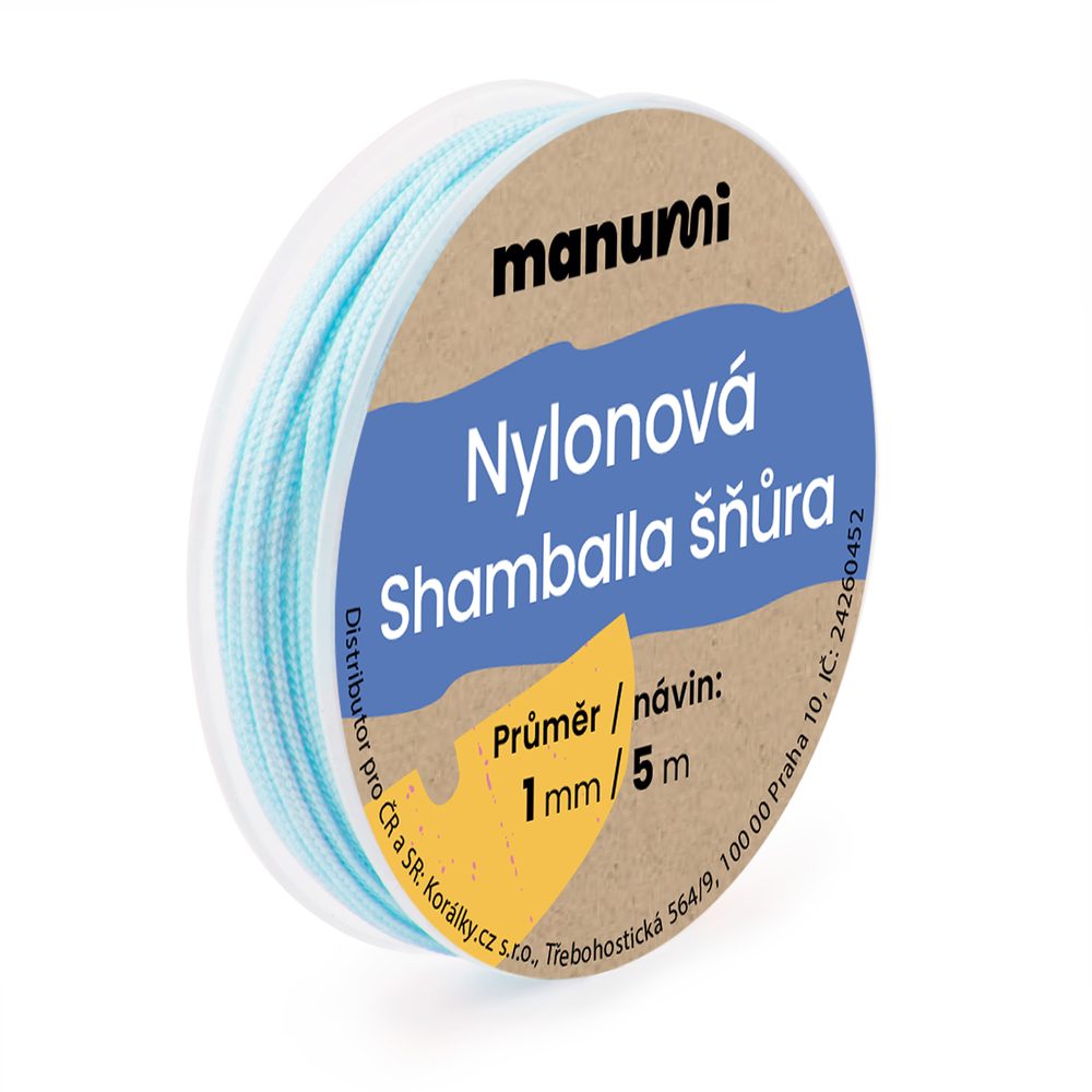 Manumi Nylonová šňůrka na Shamballa náramky 1mm/5m světle modrá č.22 - 5 ks