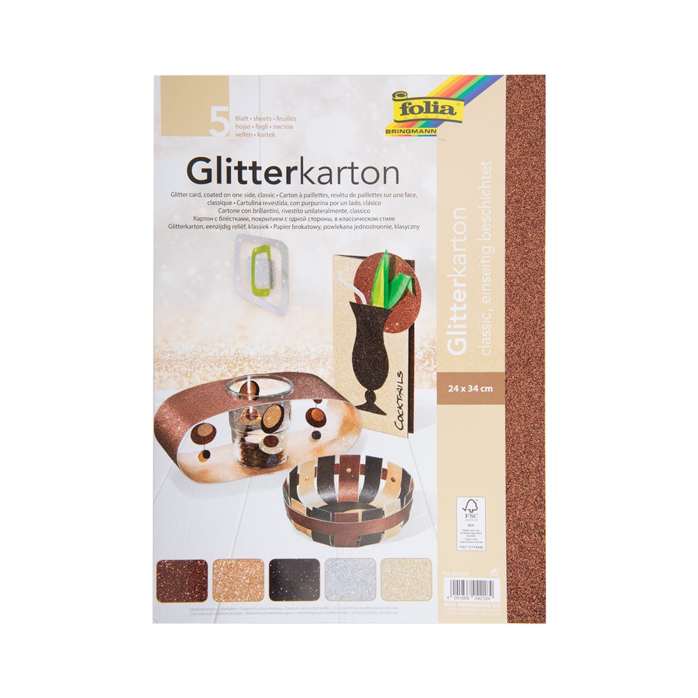 Glitrový karton CLASSIC 5 listů 300g/m² - 1 balení