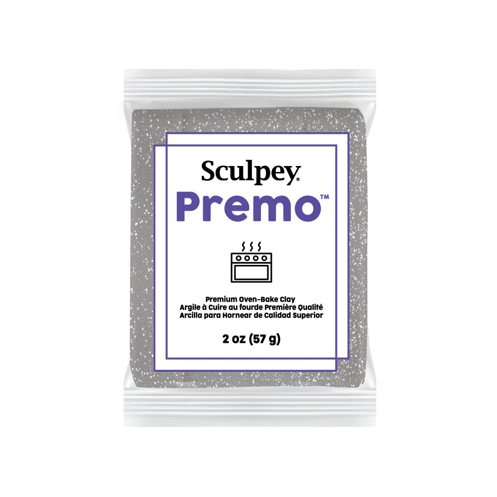 Sculpey PREMO White Gold Glitter stříbrná s glitry - 5 ks - 5 ks