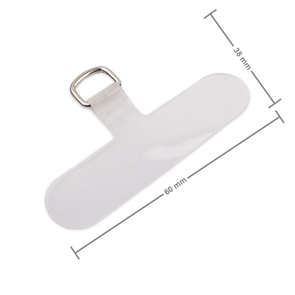 Závěsné očko na mobil transparentní s poutkem v barvě platiny - 5 ks