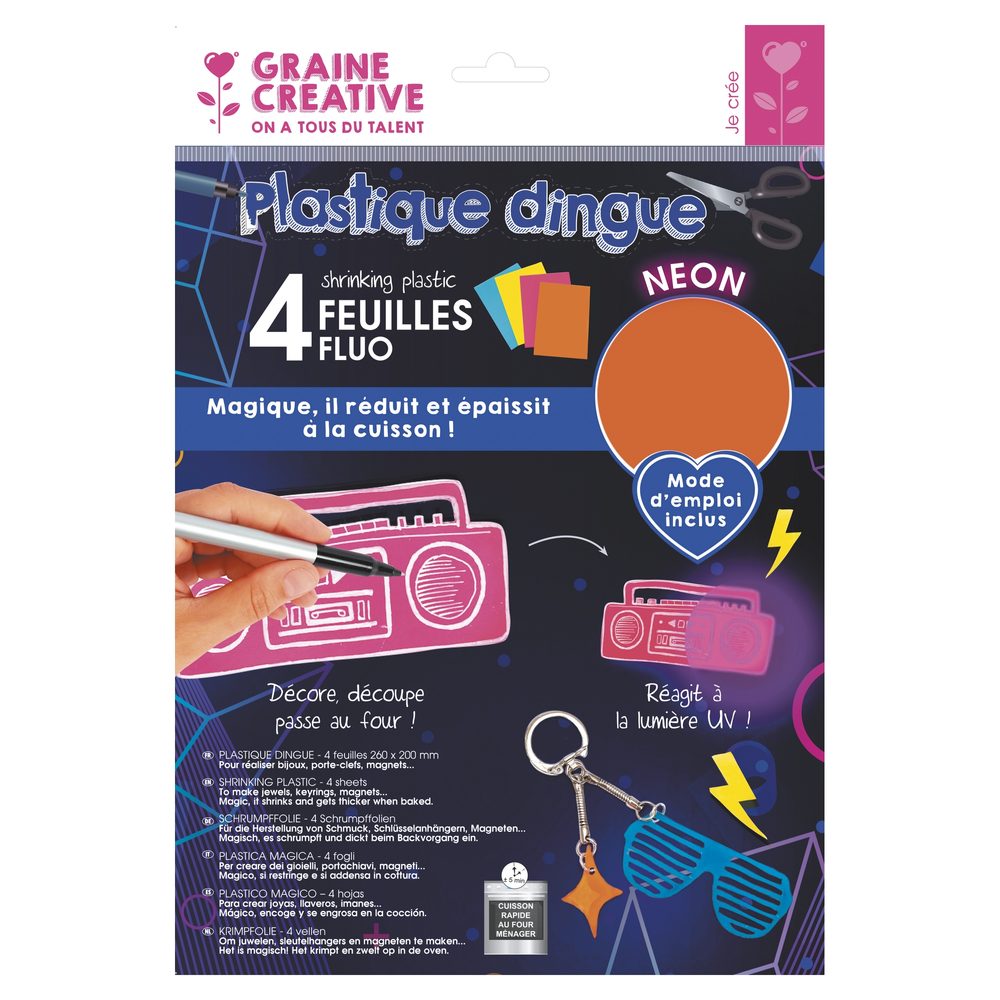 Graine Creative Sada smršťovacích fólií neonová 4ks - 3 sady