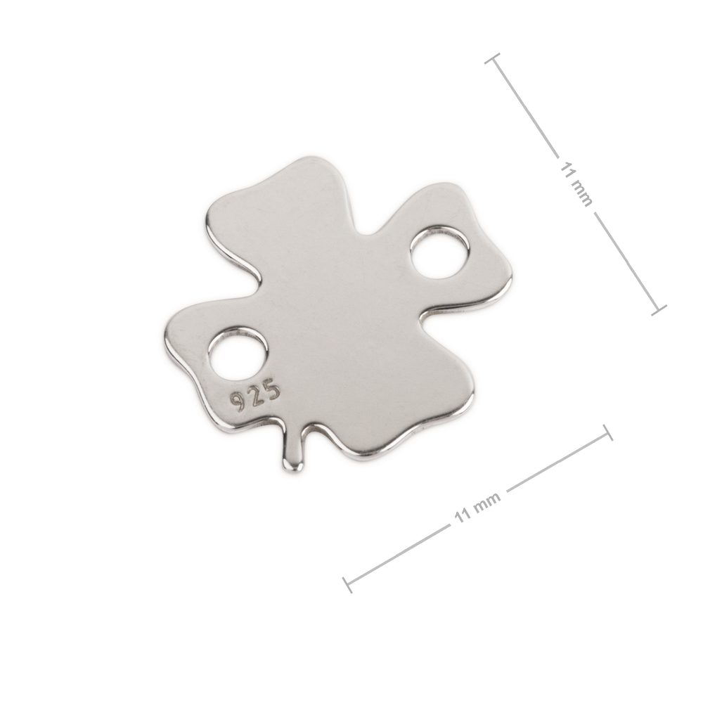 Stříbrný spojovací díl čtyřlístek - 5 ks