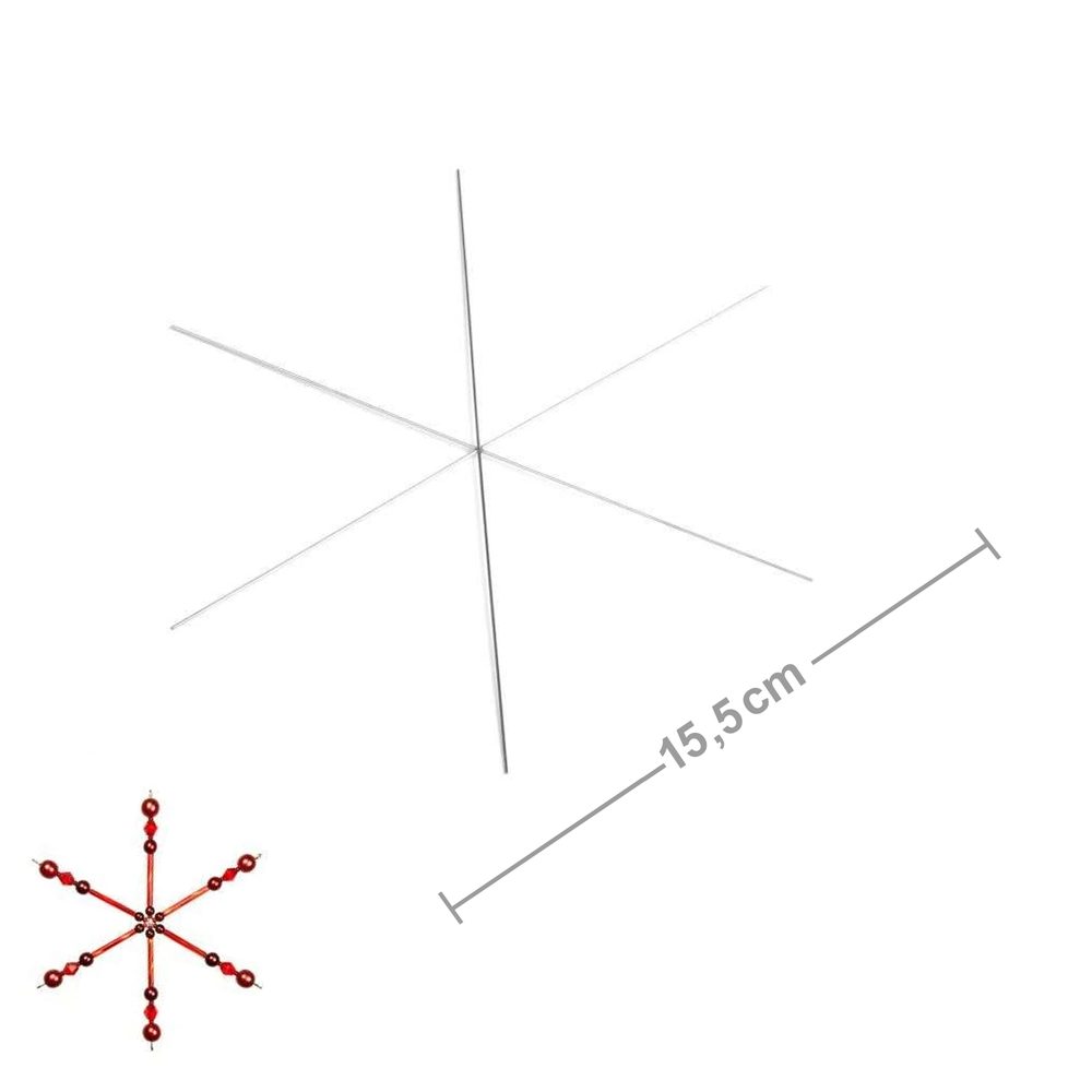 Manumi drátěný základ na výrobu šesticípé vánoční hvězdy 15,5 cm - 30 ks
