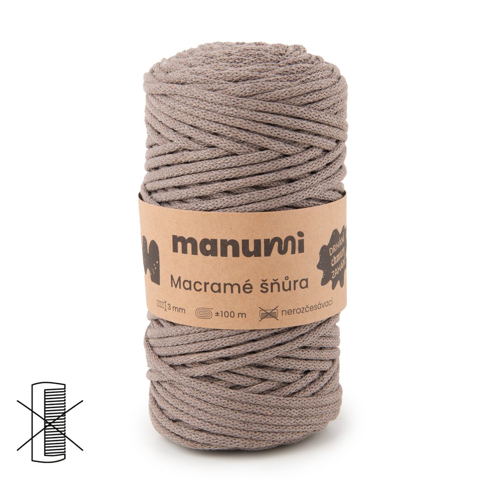 Manumi Macramé šňůra 3mm mokka - 3 ks
