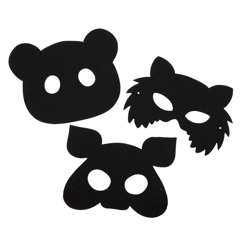 Graine Creative Vyškrabávací masky ve tvaru zvířátka 3 ks - 3 balení