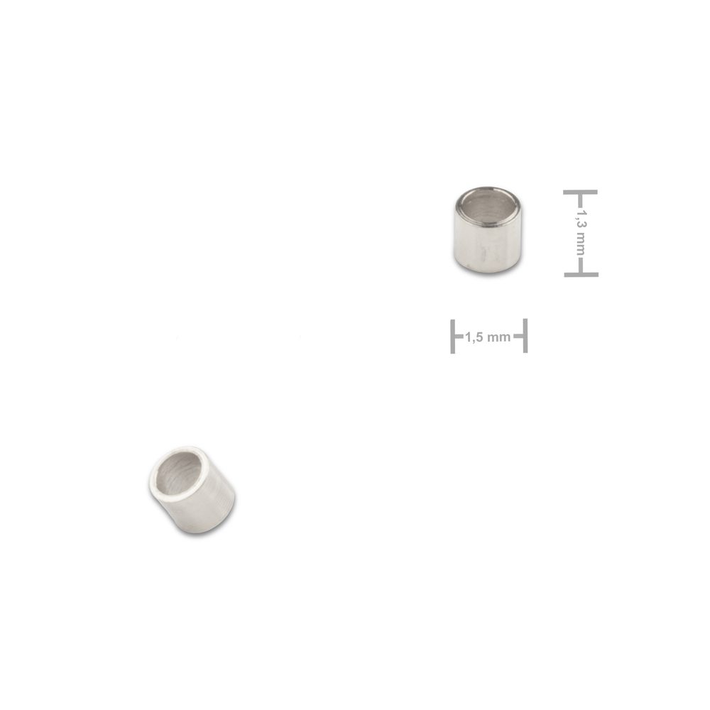 Korálek z chirurgické oceli trubička 1,5 x 1,3 mm - 15 ks
