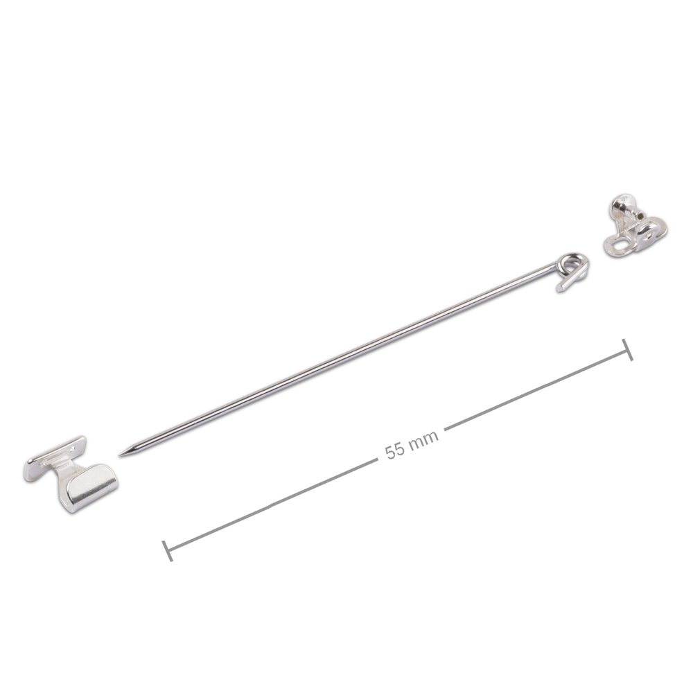 Brožové zavírání 55mm stříbrné - 3 ks