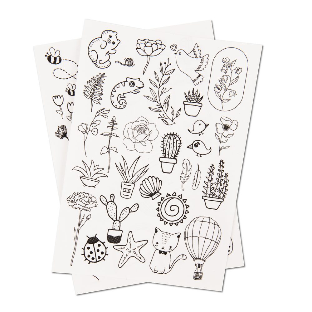 Manumi vodou rozpustný podklad na vyšívání s motivy rostlin a zvířat - 1 kus