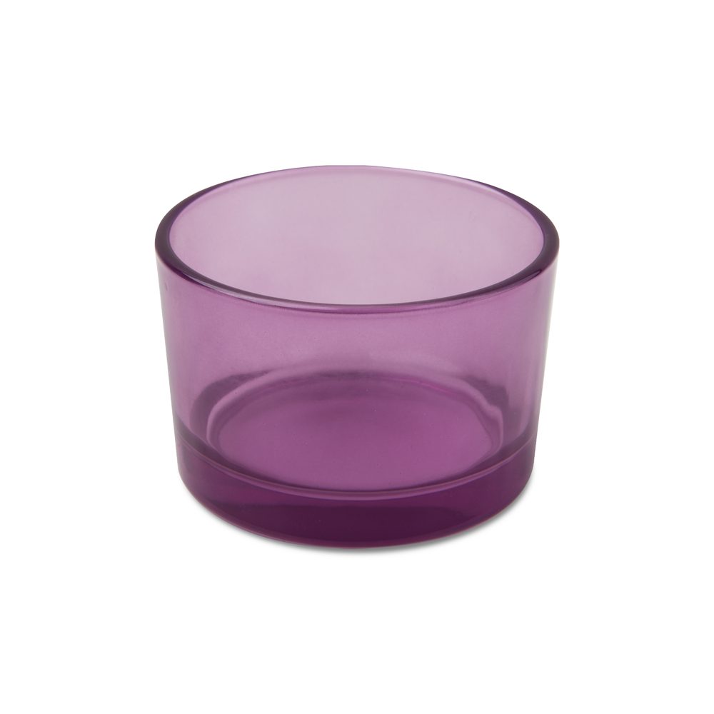 Skleněná nádoba na svíčku 75 x 50 mm průhledná fialová - 3 ks