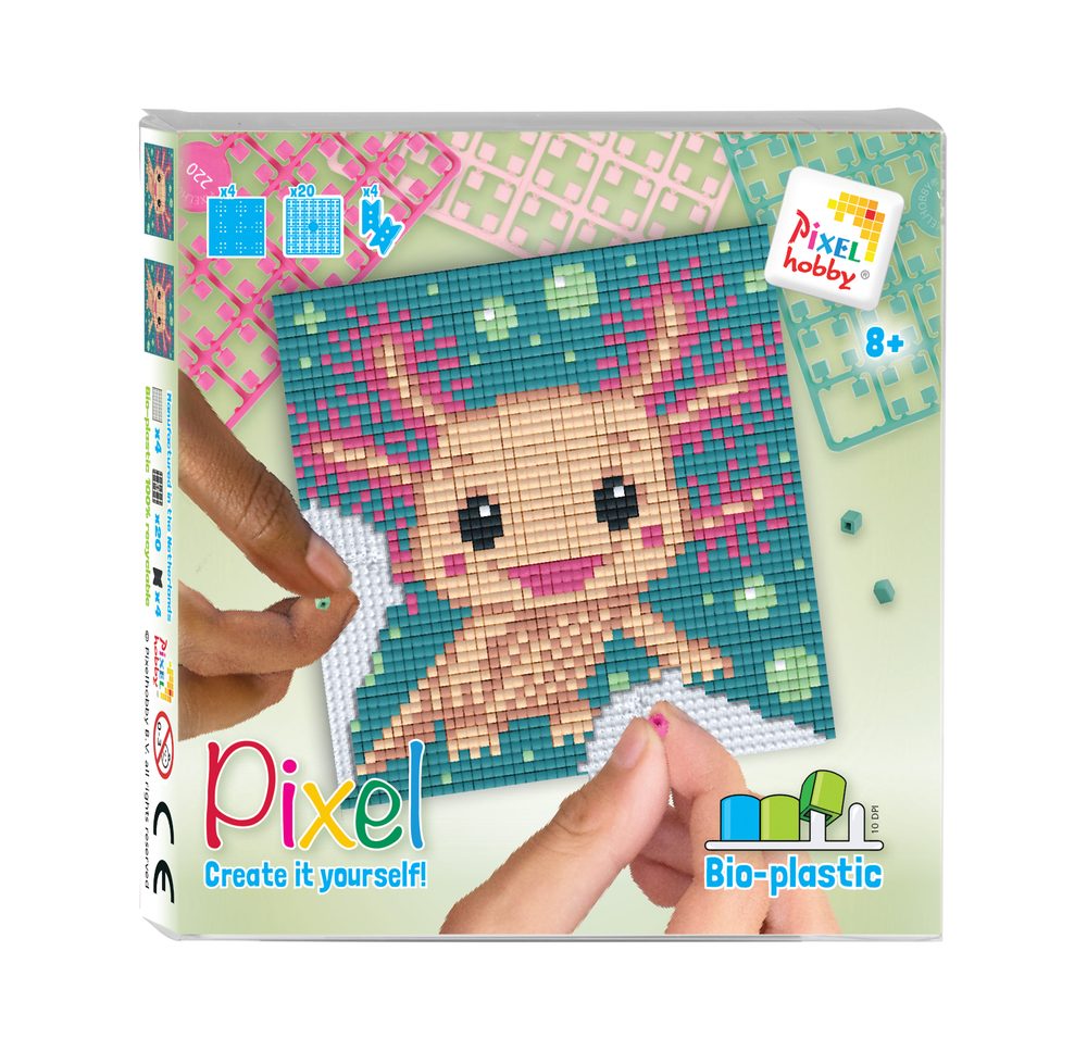 Pixelhobby Pixel sada s velkou podložkou axolotl - 1 ks