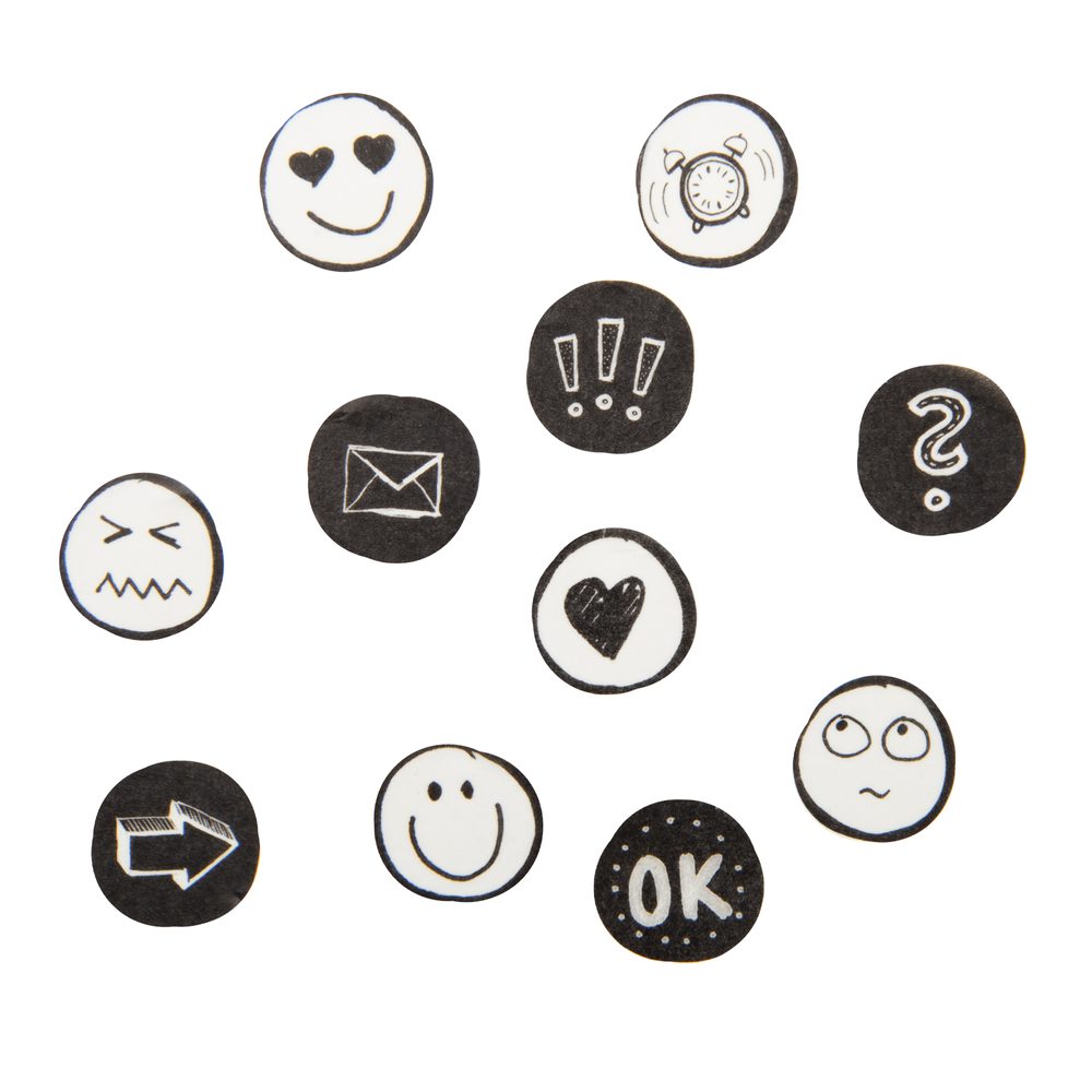 Scrapbookové samolepky čmáranice - 3 ks