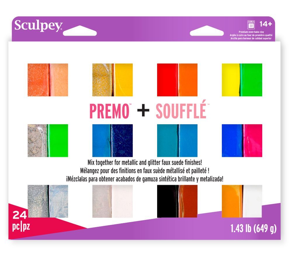 Sculpey PREMO & SOUFFLÉ sada 649g 24 barev - 3 sady