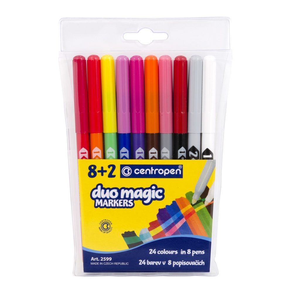 Centropen popisovače Duomagic 2599 sada 8+2ks se zmizíky - 1 balení