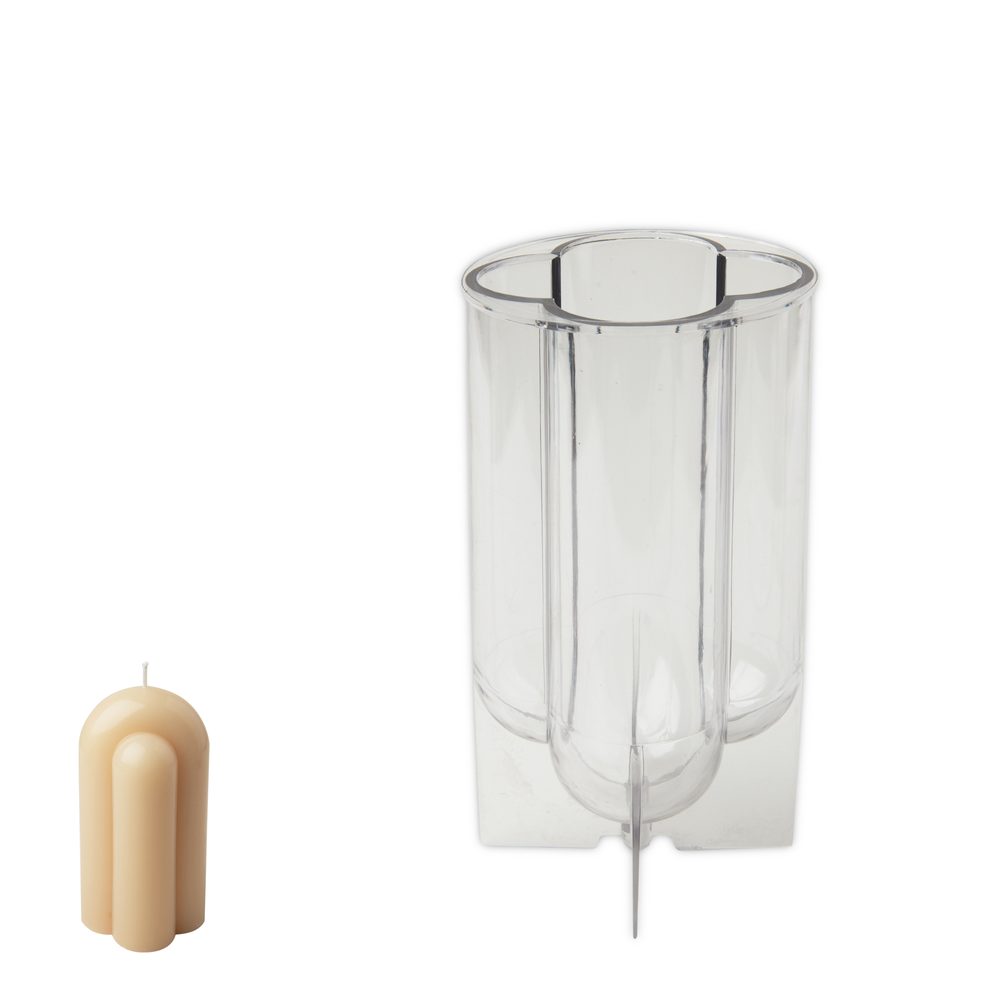 Polykarbonátová forma na svíčku ve tvaru dvou zkřížených oblouků 80x155mm - 1 ks