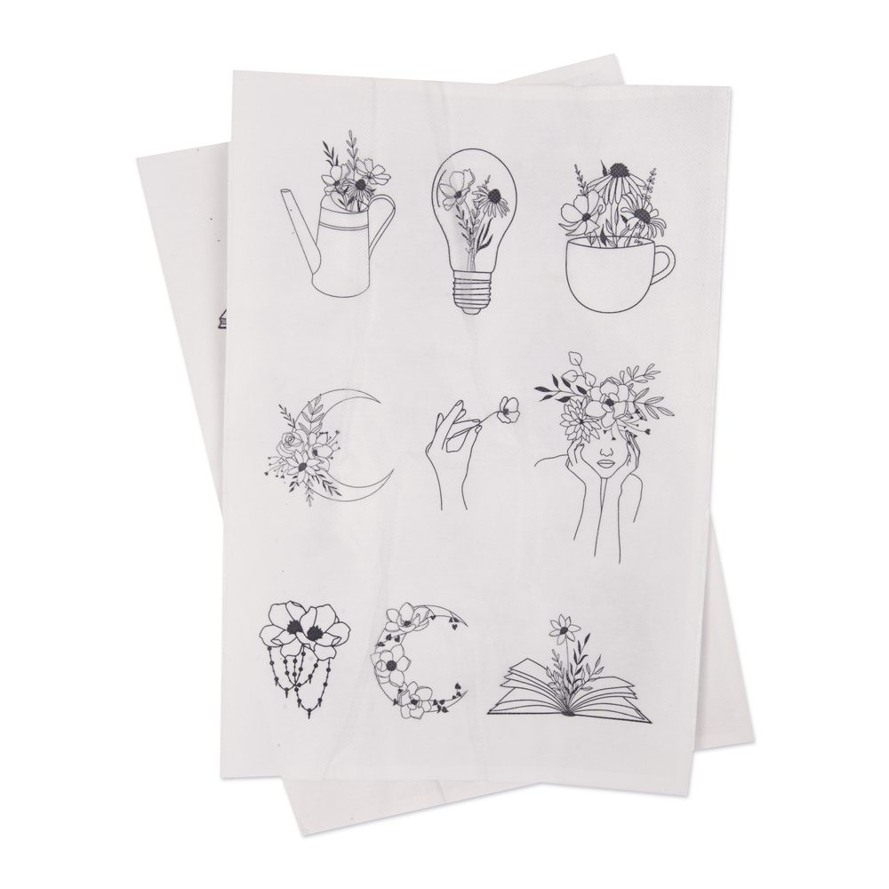 Manumi vodou rozpustný podklad na vyšívání s motivy boho - 3 kusy