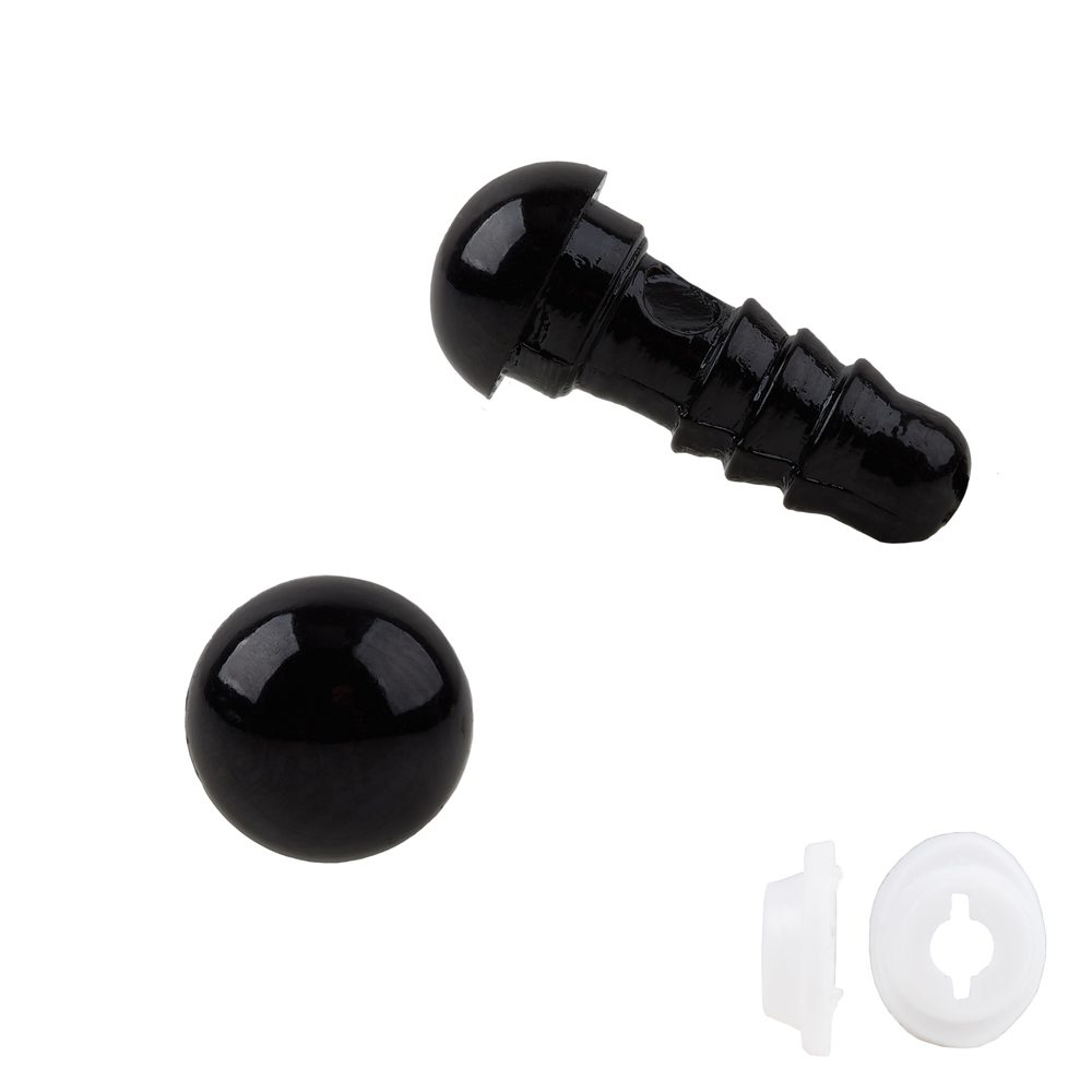 Očička na výrobu hraček ⌀6 mm s bezpečnostním uzávěrem černá - 6 párů