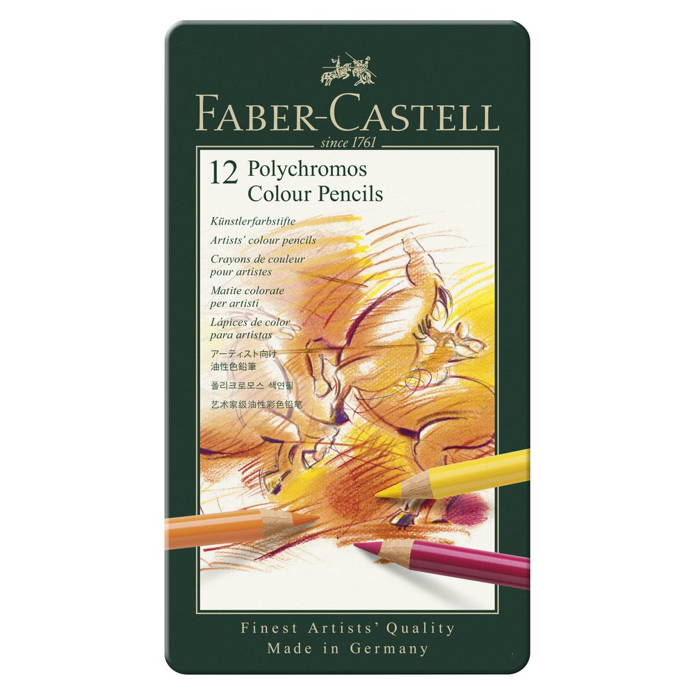 Faber-Castell sada pastelek Polychromos v plechové krabičce 12 ks - 1 sada