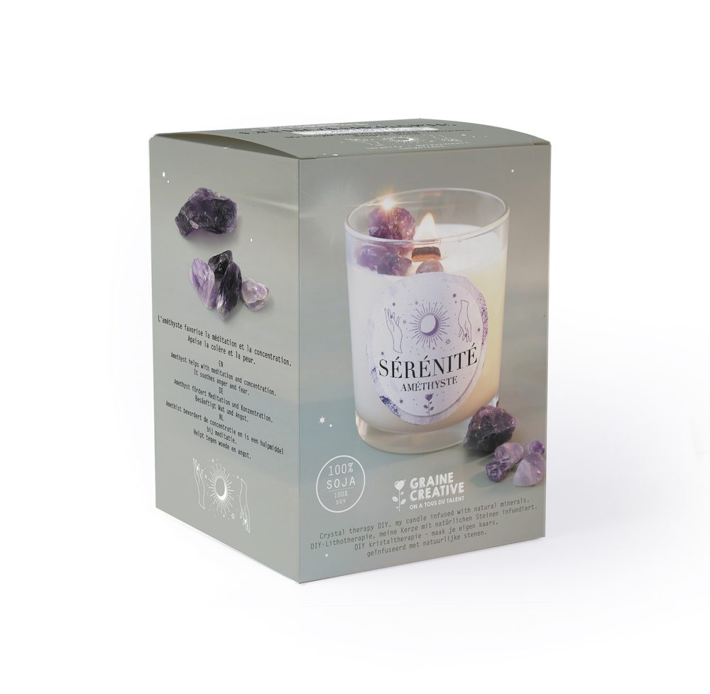 Graine Creative Kreativní sada "Klid" na výrobu svíčky s ametystem - 3 sady