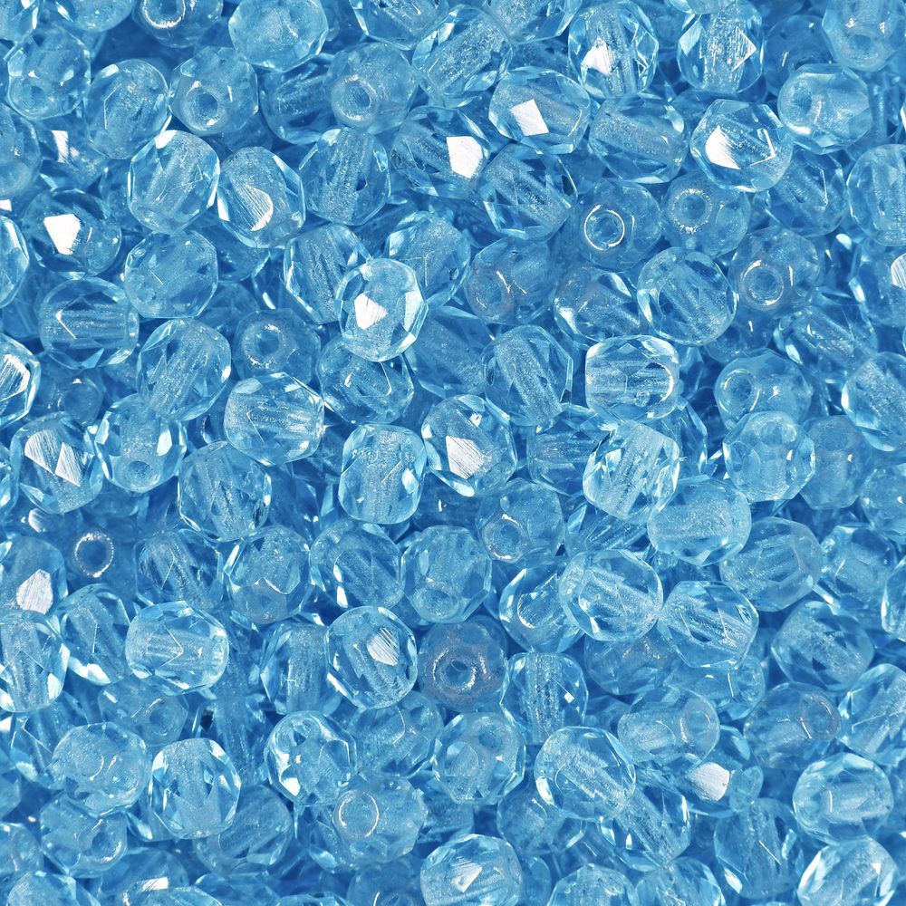 Manumi české broušené korálky 4mm Aquamarine - 225 ks