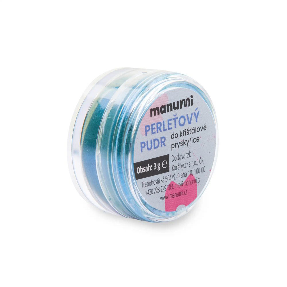Manumi Perleťový pudr do křišťálové pryskyřice světle modrý 3g - 5 ks - 5 ks