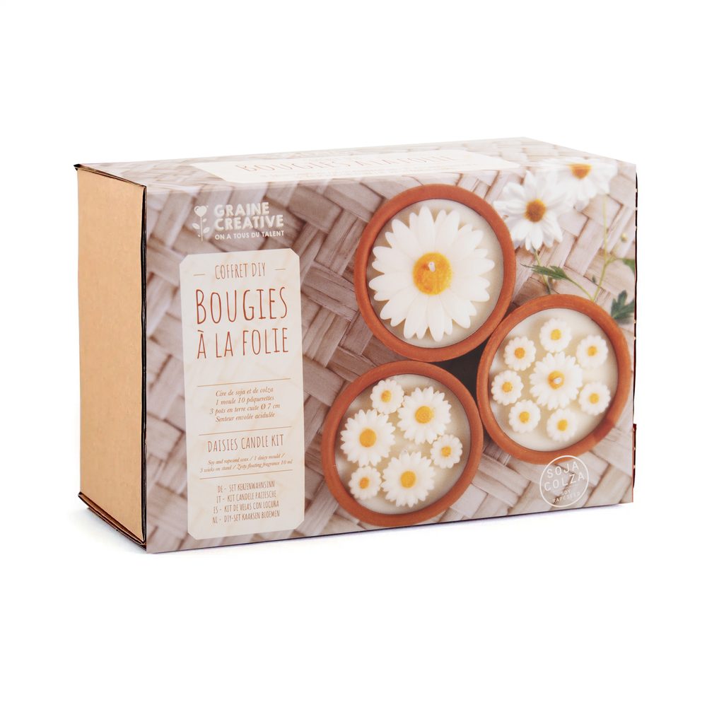 Graine Creative Kreativní sada na výrobu svíček s kopretinami - 3 ks