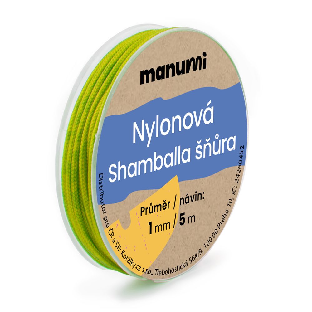 Manumi Nylonová šňůrka na Shamballa náramky 1 mm/5m zelená č. 27 - 5 ks