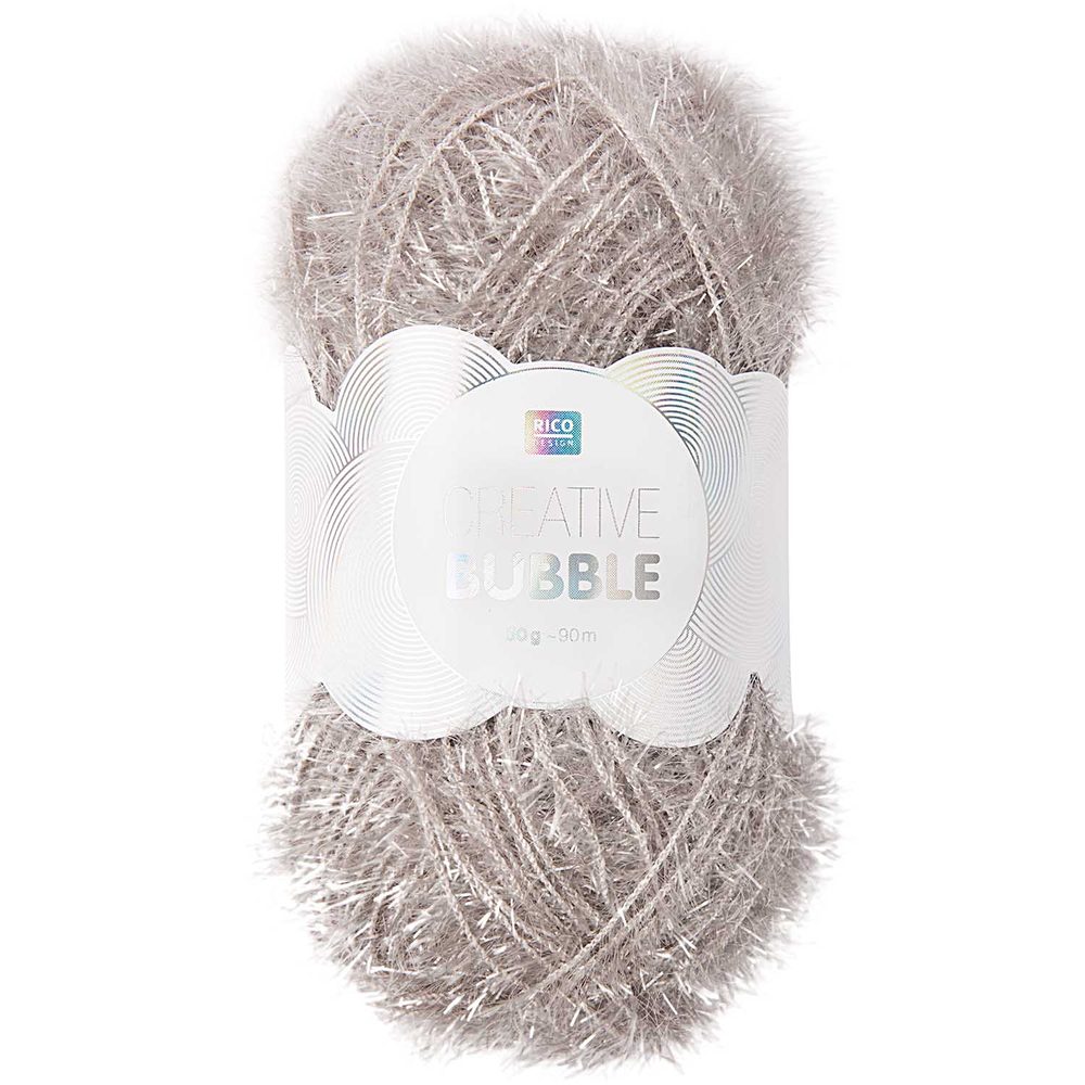 Rico design háčkovací příze na výrobu žínek Creative Bubble odstín 011 šedo-stříbrná - 3 ks