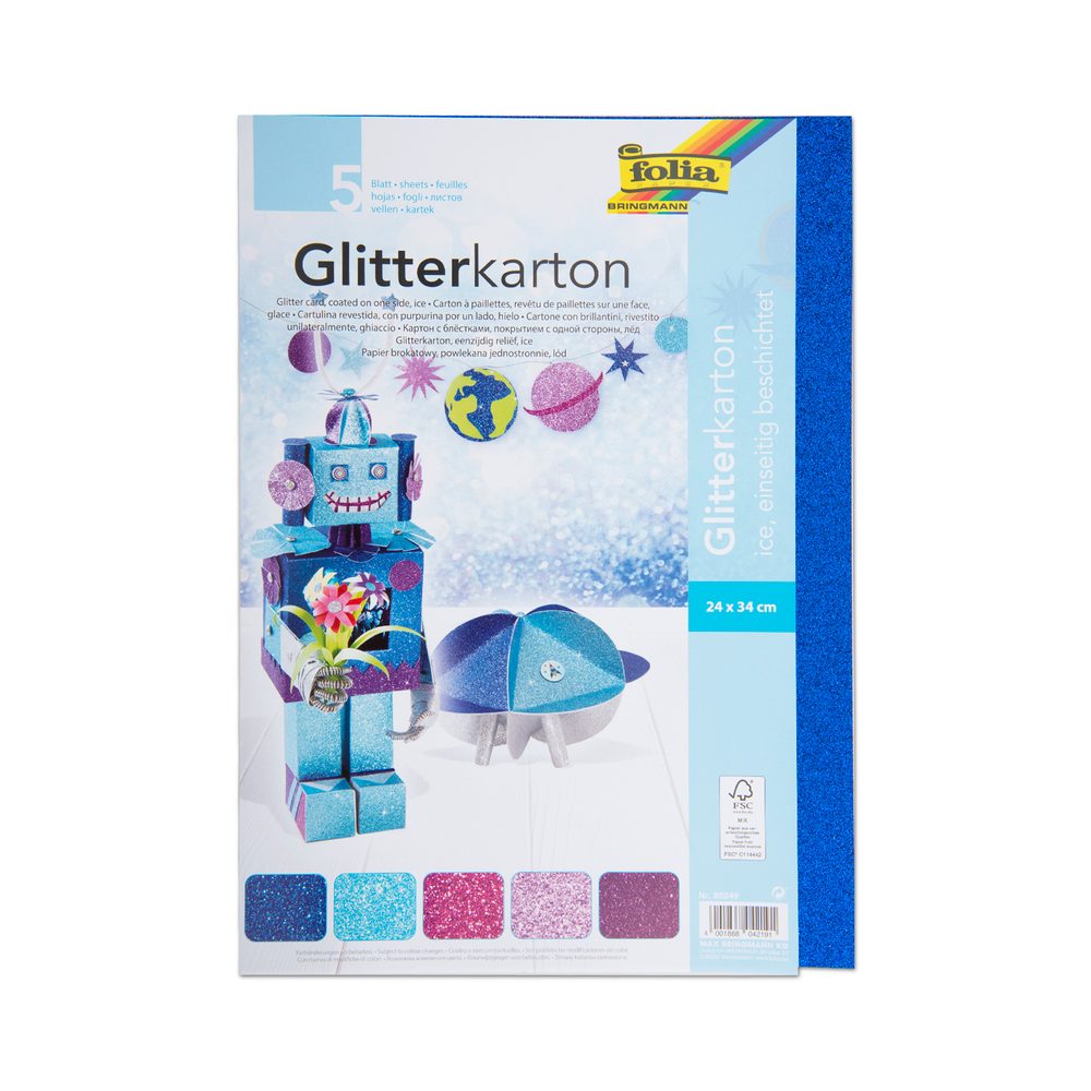 Glitrový karton ICE 5 listů 300g/m² - 1 balení