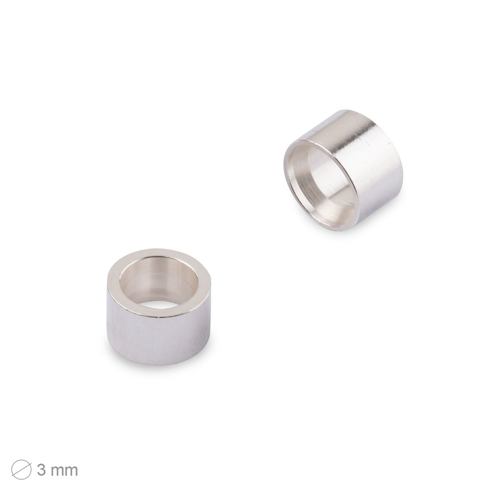 Krapnička trubička ø3mm stříbrná - 3 ks