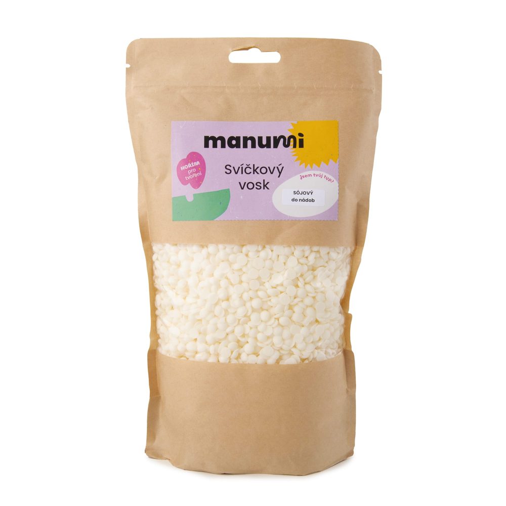 Manumi sójový vosk na svíčky do skla, keramiky a nádob - 5 balení