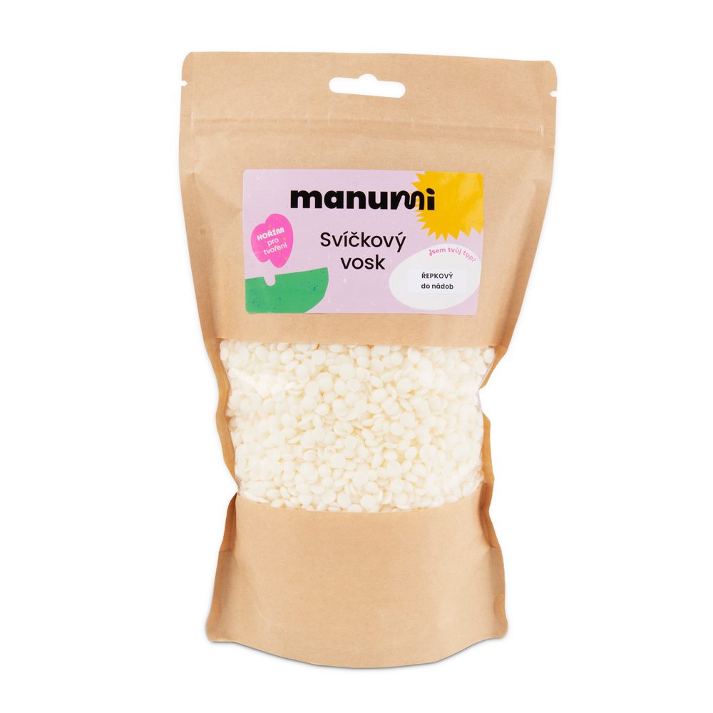 Manumi řepkový vosk na svíčky do skla, keramiky a nádob - 5 balení
