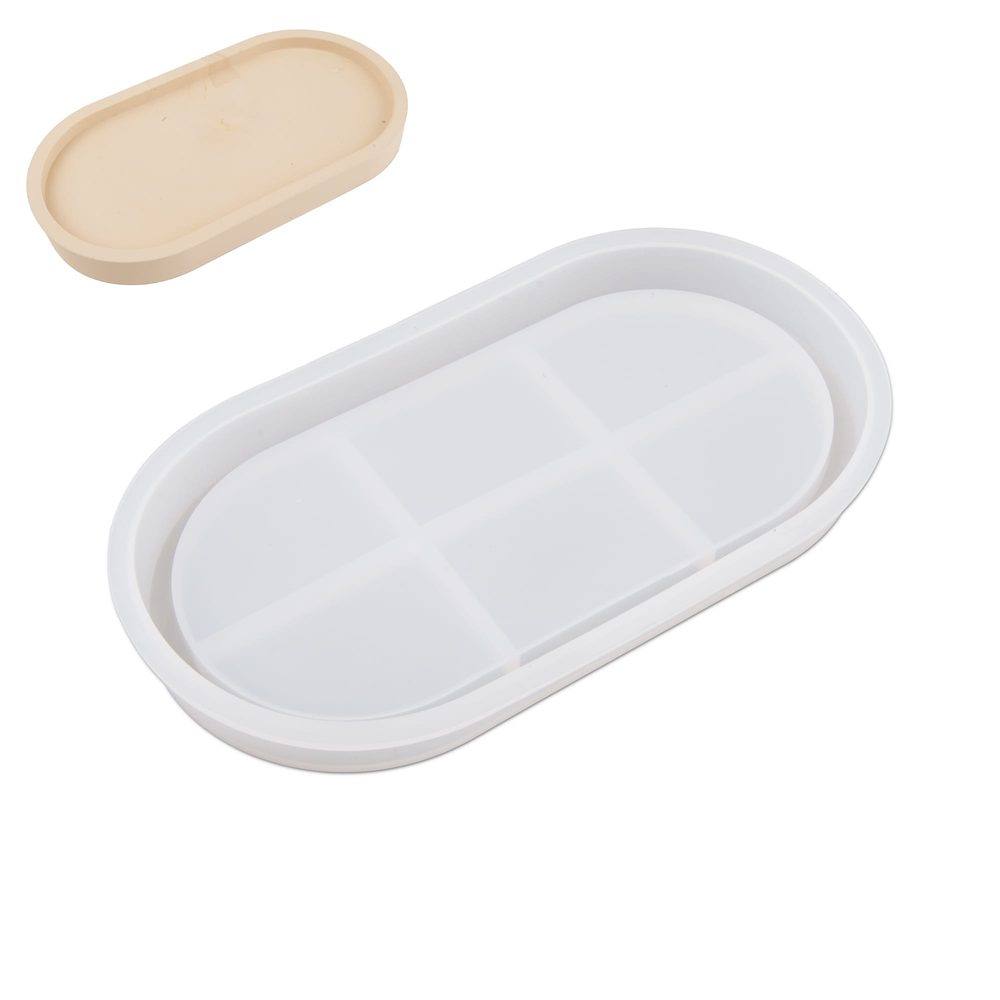 Manumi Silikonová forma na odlévání kreativní hmoty oválný tácek 180x95mm - 3 ks