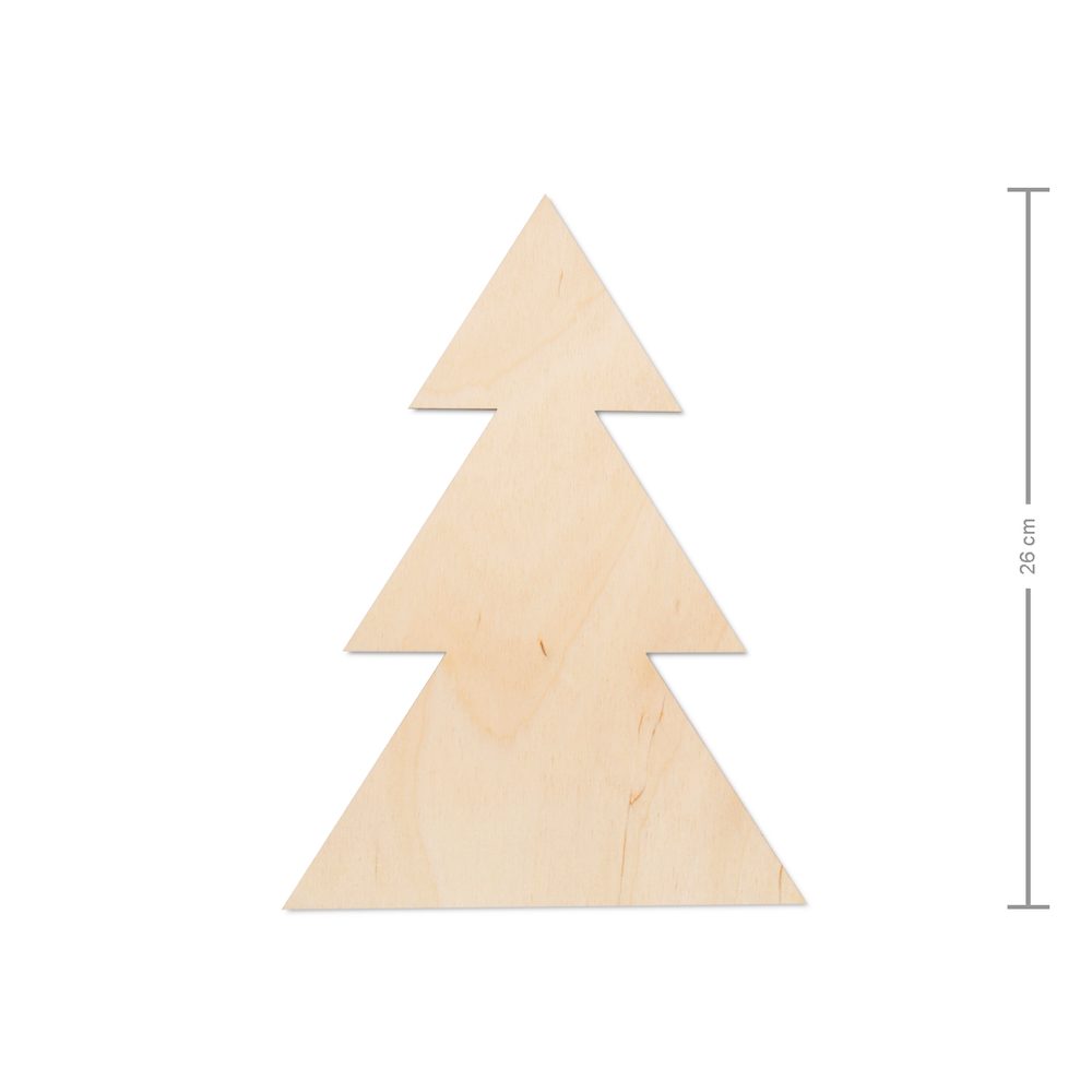 Dřevěný výřez stromek plný 26cm - 3 ks