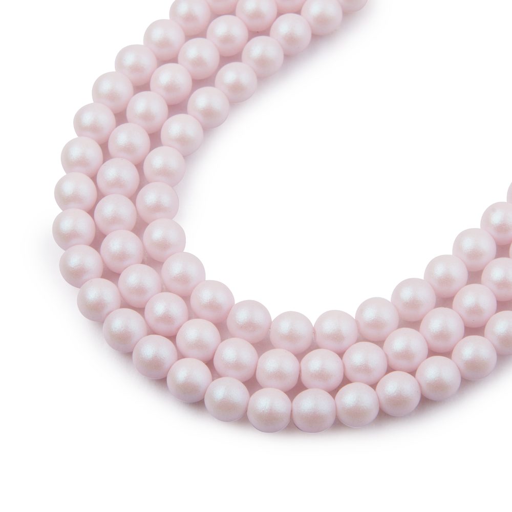 Manumi České mačkané korálky Manumi 4 mm pearl pink - 450 ks