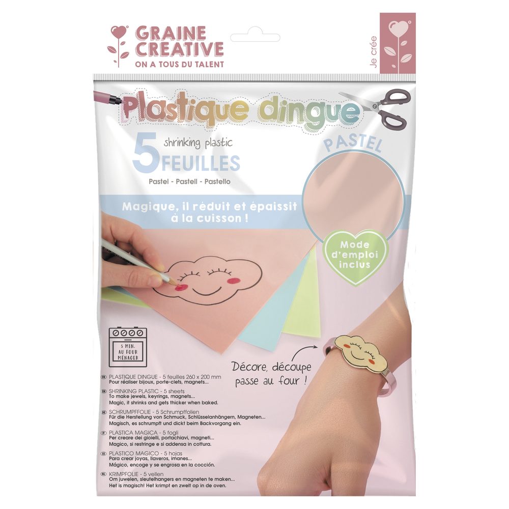 Graine Creative Sada smršťovacích fólií pastelová 5ks - 3 sady