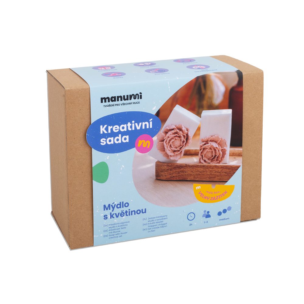 Manumi kreativní sada na výrobu mýdla s květinou - 3 ks