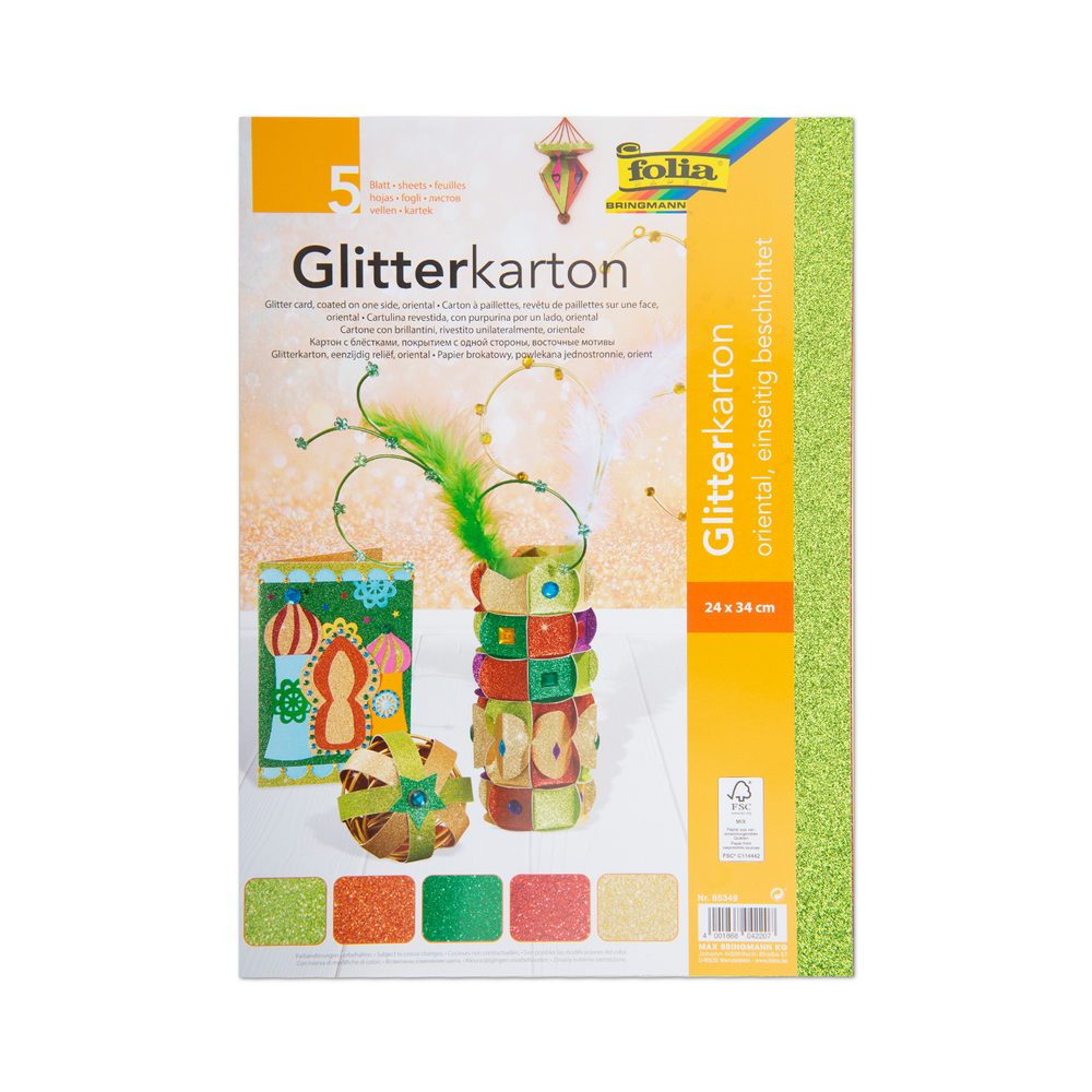 Glitrový karton ORIENTAL 5 listů 300g/m² - 1 balení