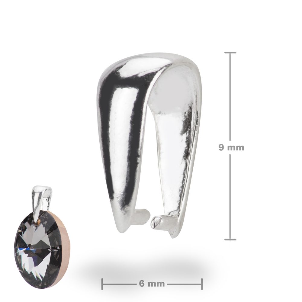 Stříbrná bižuterní šlupna 9 x 6 mm - 5 ks