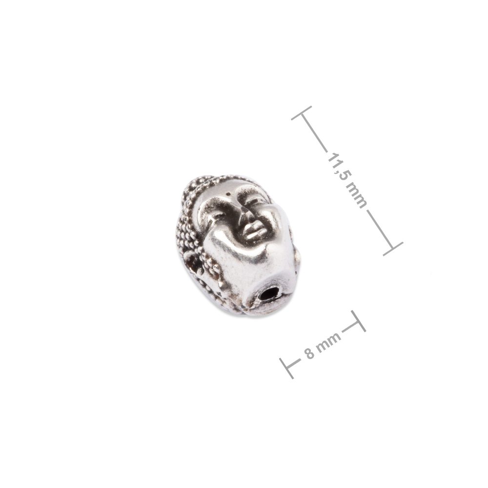 Manumi korálek Buddha 11,5x8 mm postříbřený - 1 ks