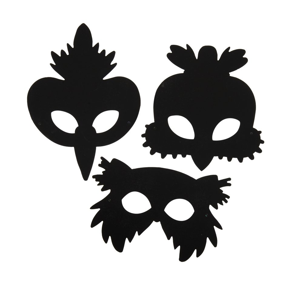 Graine Creative Vyškrabávací masky ve tvaru ptáčka 3 ks - 3 balení