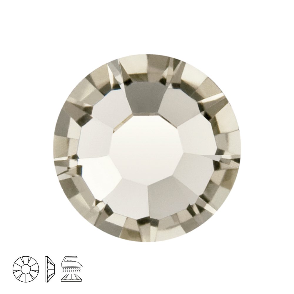 Preciosa MC nažehlovací šatonová růže MAXIMA SS20 Black Diamond - 72 ks