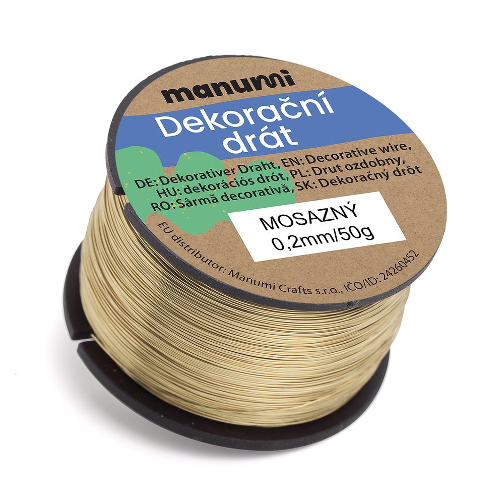 Manumi Mosazný drát 0,2 mm/50 g - 3 ks