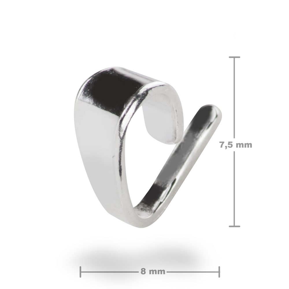 Stříbrná bižuterní šlupna 8 x 7,5 mm - 5 ks