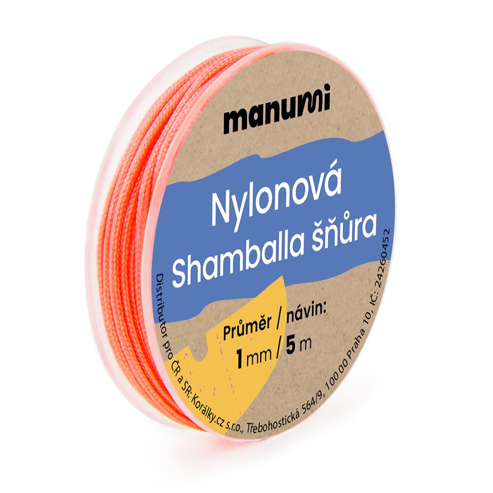 Manumi Nylonová šňůrka na Shamballa náramky 1 mm/5m lososová č. 18 - 1 ks