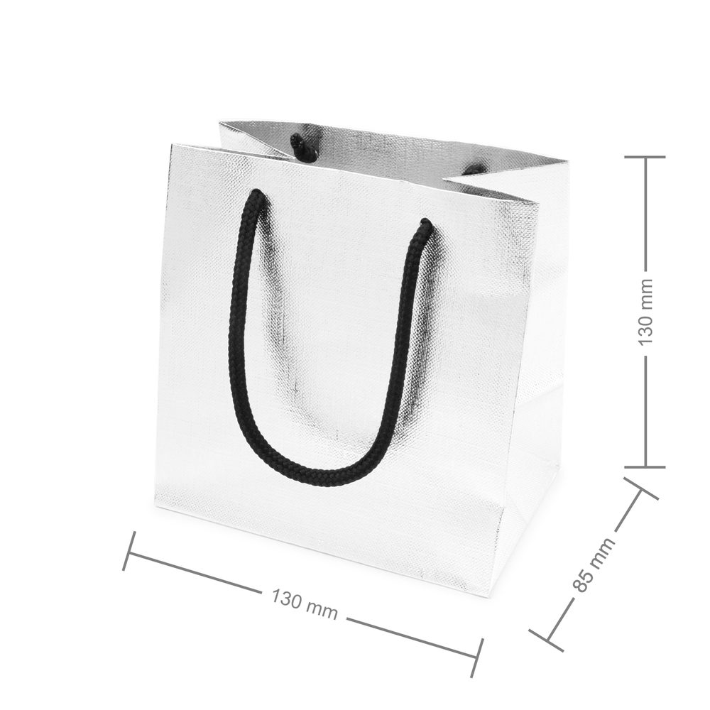 Dárková taštička stříbrná 130x85x130 - 10 ks