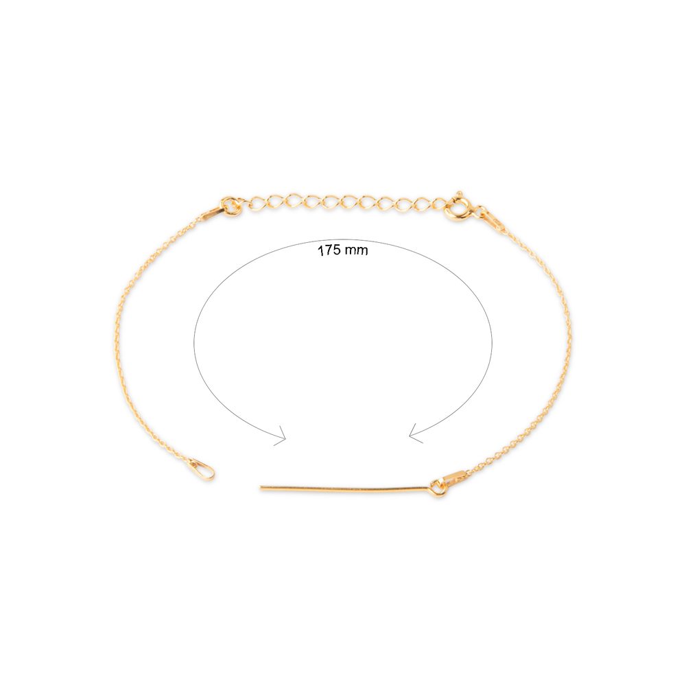 Stříbrný náramek s ketlovací jehlou pozlacený 24K zlatem - 5 ks