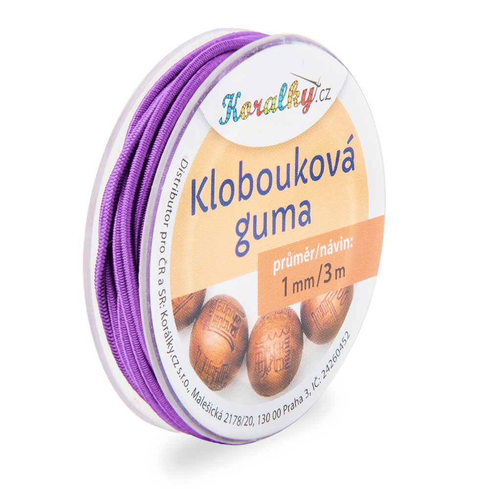 Manumi Klobouková guma 1mm/3m fialová č.8 - 5 ks